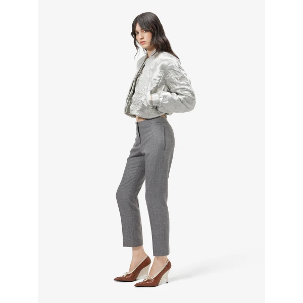 Alexander McQueen Wool Pinstripe Cigarette Trousers, view 3