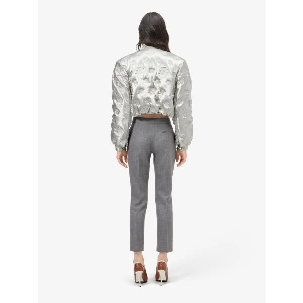 Alexander McQueen Wool Pinstripe Cigarette Trousers, view 4
