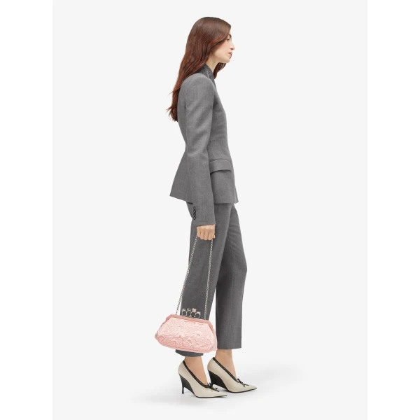 Alexander McQueen Wool Pinstripe Cross Lapel Jacket, view 3