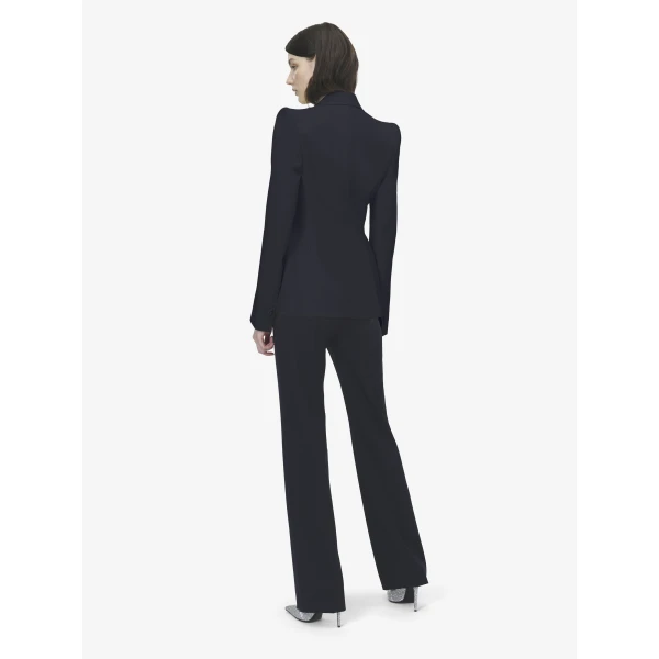Alexander McQueen Wool Single-breasted Jacket in Indigo, view 4