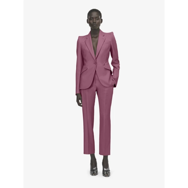 Alexander McQueen Wool Single-breasted Jacket in Pink, view 2