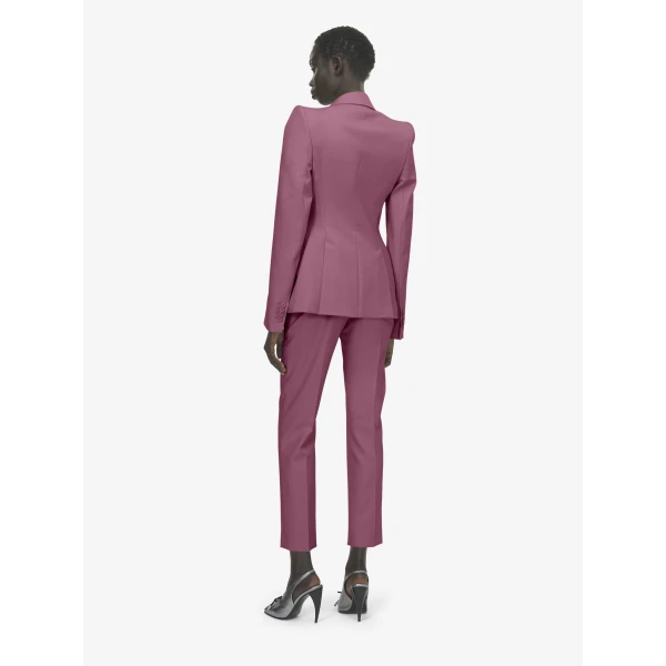 Alexander McQueen Wool Single-breasted Jacket in Pink, view 4