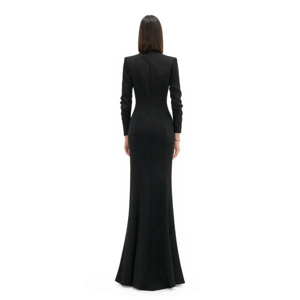 Avaro Figlio Blazer gown with slit, view 4