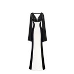 Avaro Figlio Block Color Gown With Cape