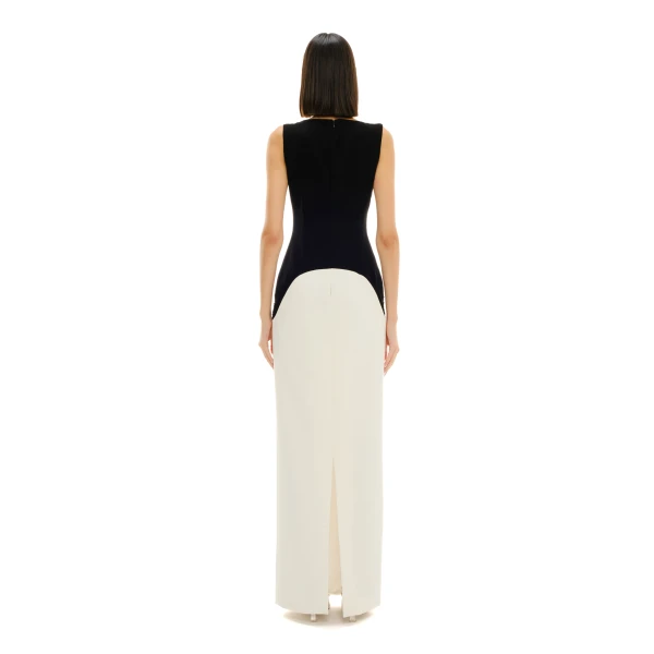 Avaro Figlio Block Colour Cutout Dress With Lace, view 4