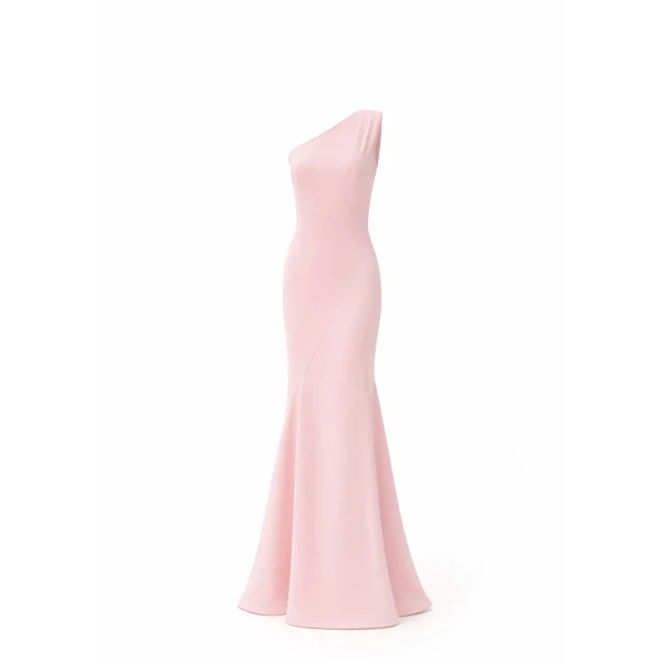 Avaro Figlio Blush Shadow One-Shoulder Maxi Dress