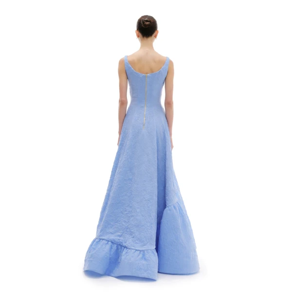 Avaro Figlio Boat Neck Maxi Gown, view 4