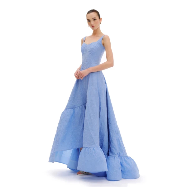 Avaro Figlio Boat Neck Maxi Gown, view 5