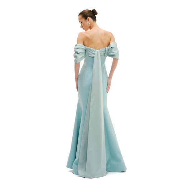 Avaro Figlio Bustier Mermaid Maxi Dress With Draped Sleeves, view 4
