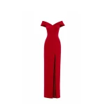 Avaro Figlio Column Dress With Rever Detail And Slit