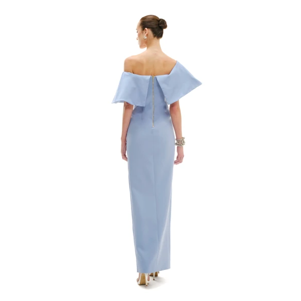 Avaro Figlio Column Maxi Dress With Satin Band, view 4
