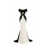 Avaro Figlio Criss-Cross Bardot Dress With Lace