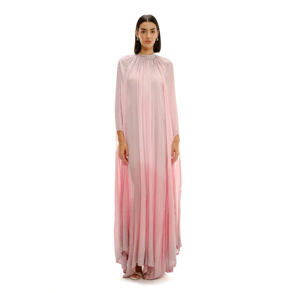 Avaro Figlio Crystal Maxi Gown With Cascade Sleeves, view 3
