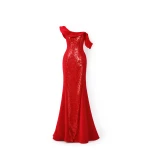 Avaro Figlio Draped Shoulder Bustier Maxi Dress