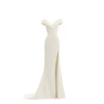 Avaro Figlio Draped V-Neck Maxi Dress With Slit