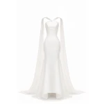 Avaro Figlio High-Low Gown With Flowing Shoulder Ties