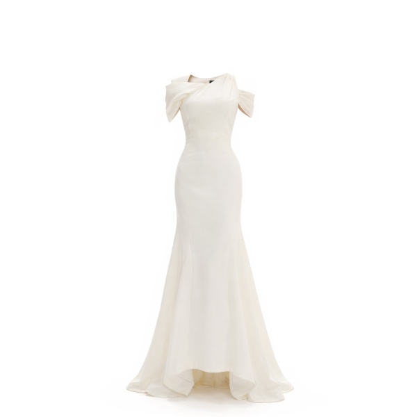 Avaro Figlio Maxi Dress With Draped Shoulder Details