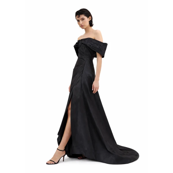 Avaro Figlio Off-Shoulder Draped Mermaid Gown, view 5