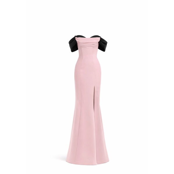 Avaro Figlio Off-Shoulder Gown With Draped Contrast Detail