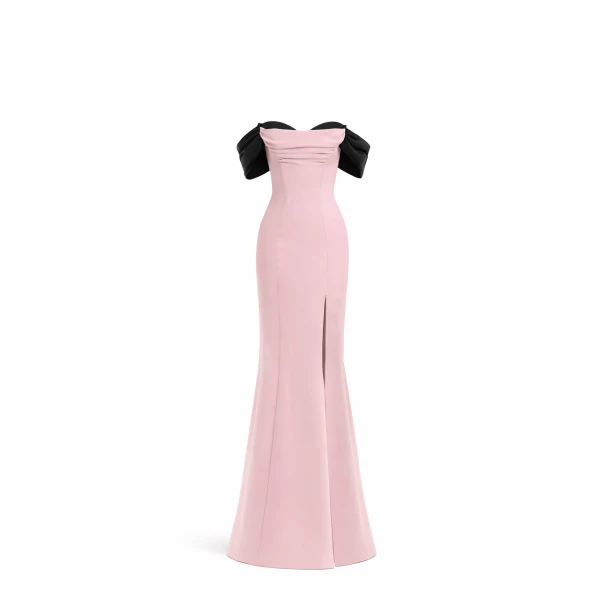 Avaro Figlio Off-Shoulder Gown With Draped Contrast Detail