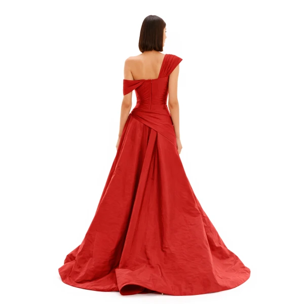 Avaro Figlio One-Shoulder Draped Ball Gown, view 2