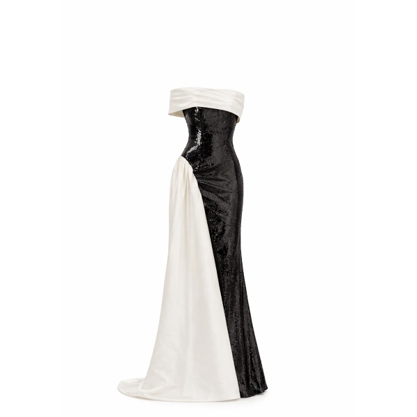 Avaro Figlio One-Shoulder Sequin Gown