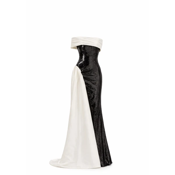 Avaro Figlio One-Shoulder Sequin Gown