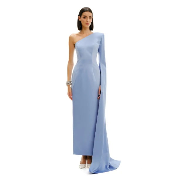 Avaro Figlio One-Shoulder Shadow Maxi Dress, view 2