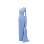 Avaro Figlio One-Shoulder Shadow Maxi Dress