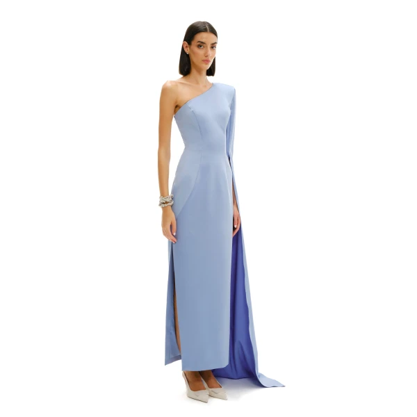 Avaro Figlio One-Shoulder Shadow Maxi Dress, view 5