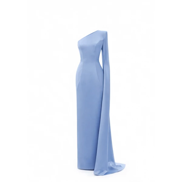 Avaro Figlio One-Shoulder Shadow Maxi Dress
