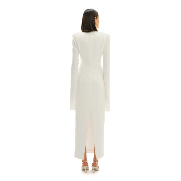 Avaro Figlio Sculpted Plunge Midi Dress, view 4