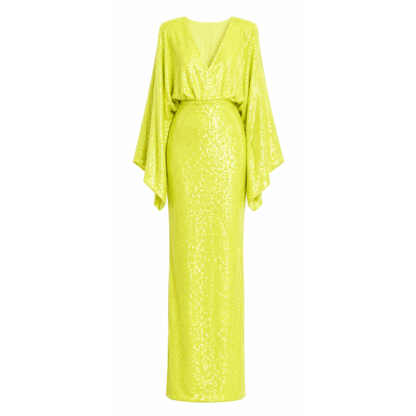 Avaro Figlio Sequins Long Dress With Kimono Arms