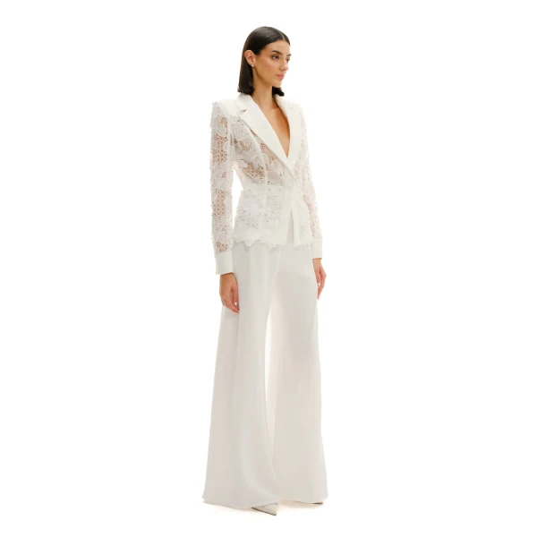 Avaro Figlio Sheer Mist Lace Blazer, view 5