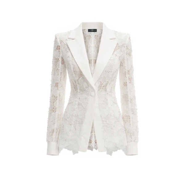 Avaro Figlio Sheer Mist Lace Blazer
