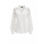 Avaro Figlio Shirt With Lace Inserts And Juliet Sleeves