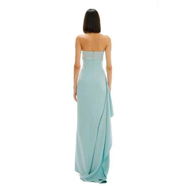 Avaro Figlio Strapless Bustier Maxi Dress With Slit, view 3