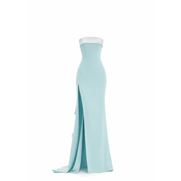 Avaro Figlio Strapless Bustier Maxi Dress With Slit