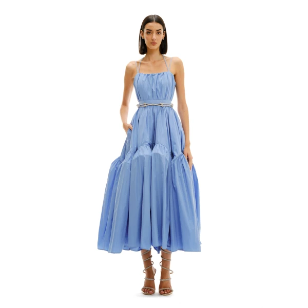 Avaro Figlio Strapless Volume Midi Dress With Bustier, view 2