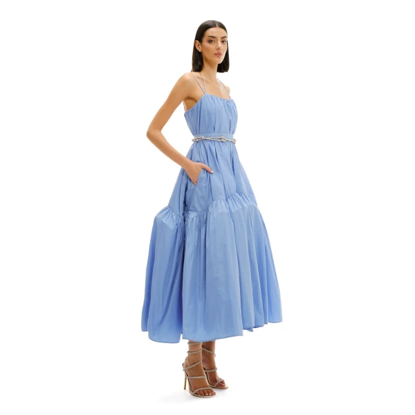 Avaro Figlio Strapless Volume Midi Dress With Bustier, view 5