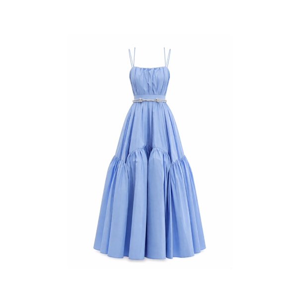 Avaro Figlio Strapless Volume Midi Dress With Bustier