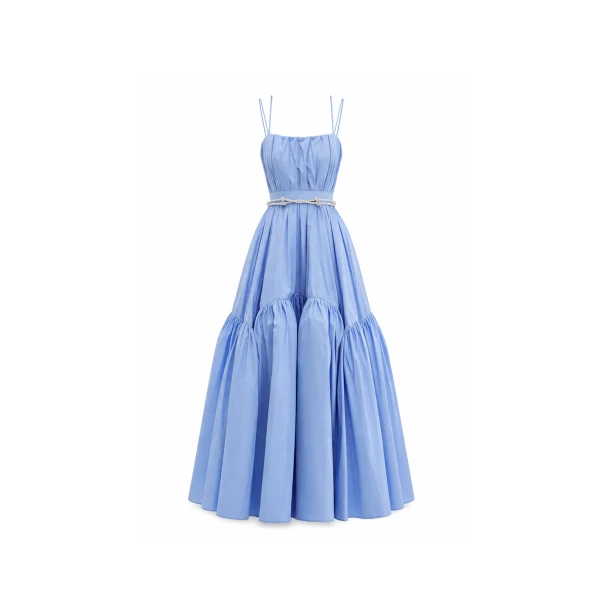 Avaro Figlio Strapless Volume Midi Dress With Bustier