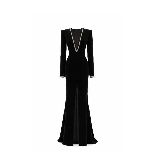 Avaro Figlio Suited Silhouette Maxi Dress With Long Sleeves