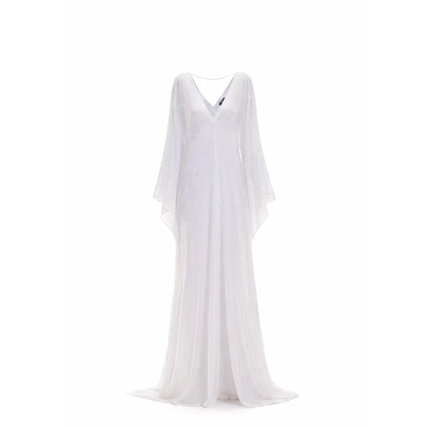 Avaro Figlio White Embellished Kaftan Style Gown