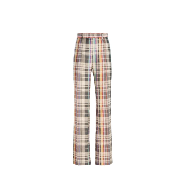 Brandon Maxwell Anja Trouser in Multicolor Plaid