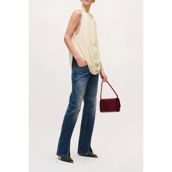 Brandon Maxwell Astor Top in Butter Yellow, view 3