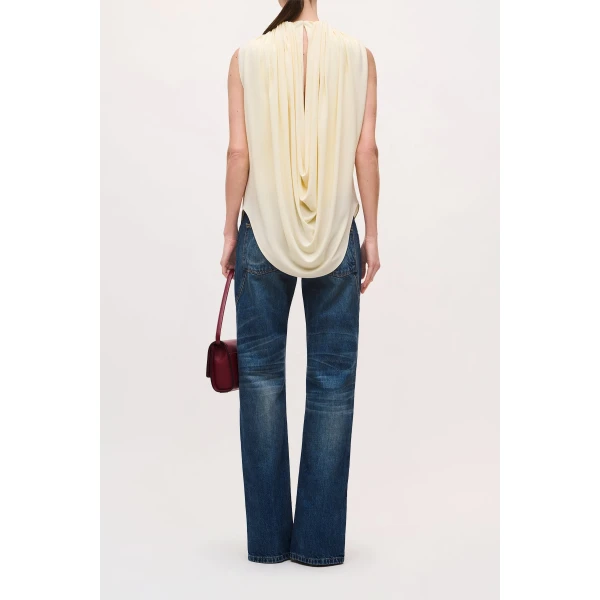 Brandon Maxwell Astor Top in Butter Yellow, view 4