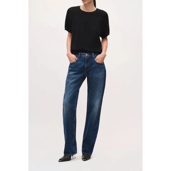 Brandon Maxwell Beau Jean in Indigo, view 3