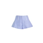 Brandon Maxwell Cricket Shorts in Blue Herringbone