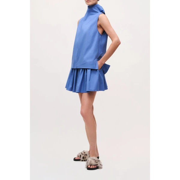 Brandon Maxwell Finn Top in French Blue, view 2